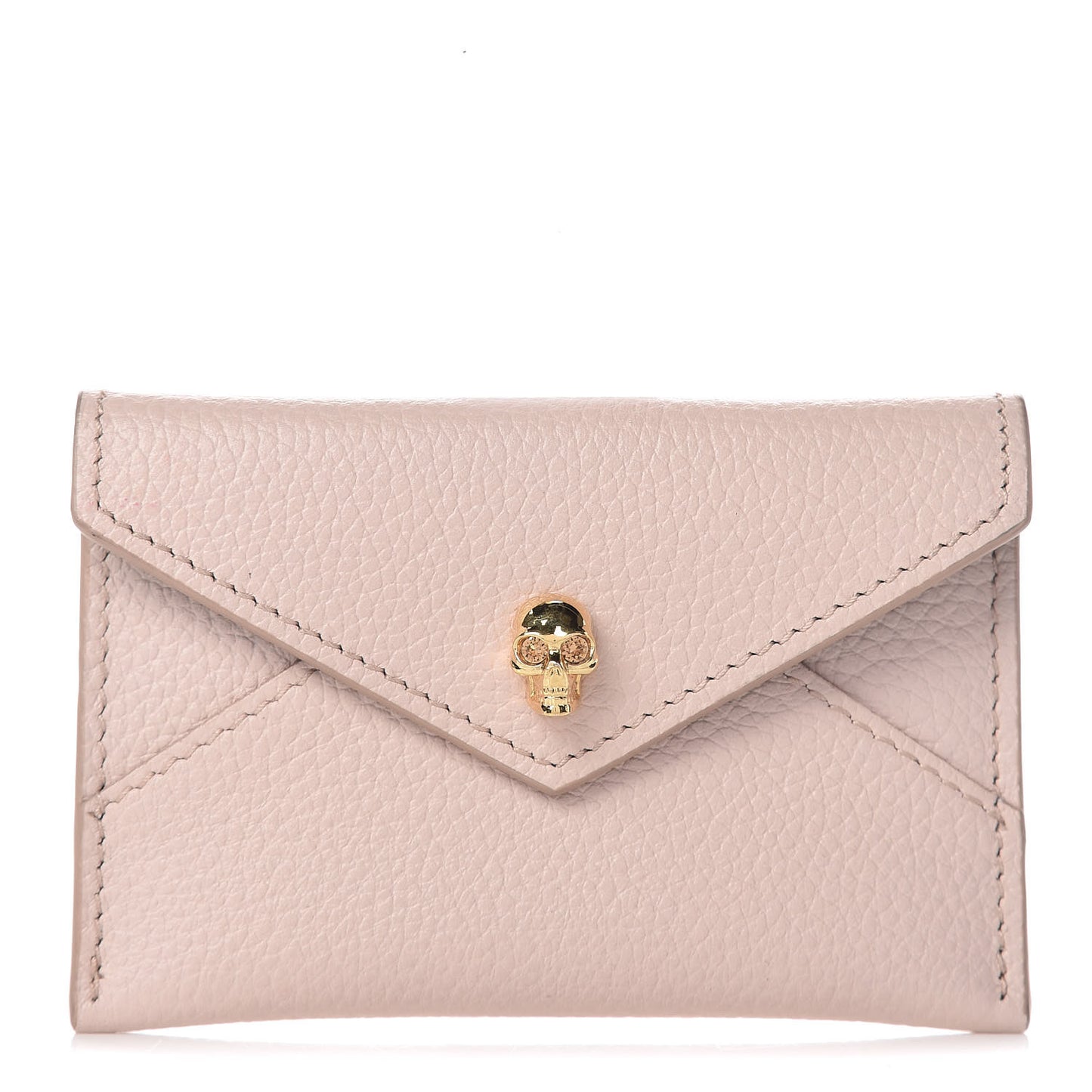 Calfskin Skull Envelope Card Holder Teint