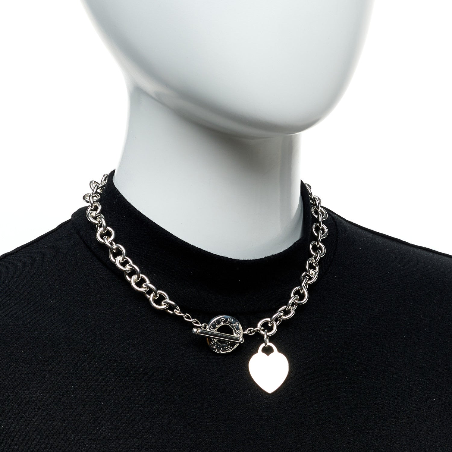 Tiffany Sterling Silver Heart Tag Toggle Necklace 2 of 4