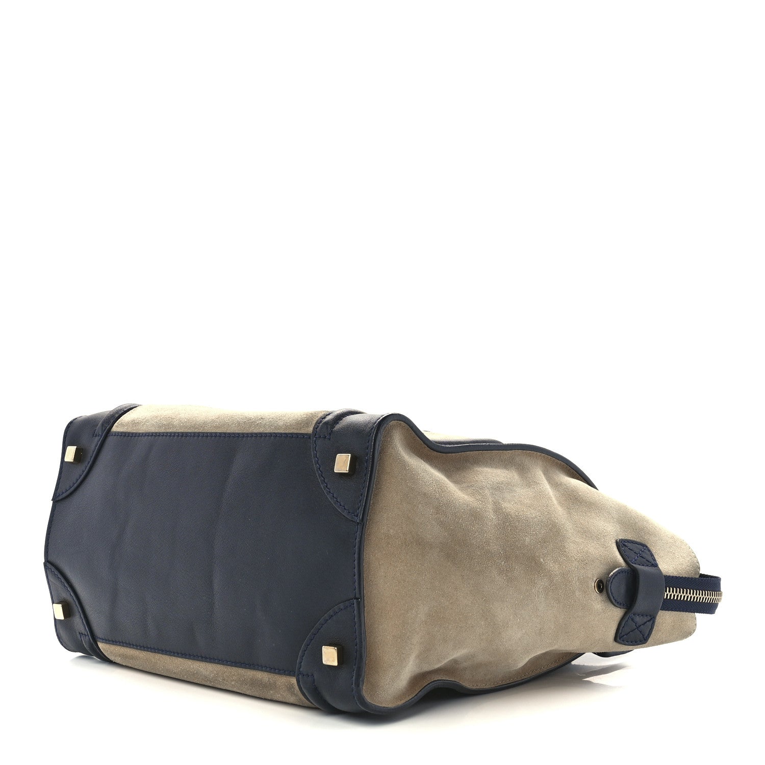 Celine Smooth Calfskin Suede Mini Bi-Color Luggage Navy Dune 9 of 11