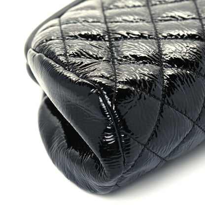 Chanel Distressed Patent Quilted Timeless Clutch Black 8 of 9
