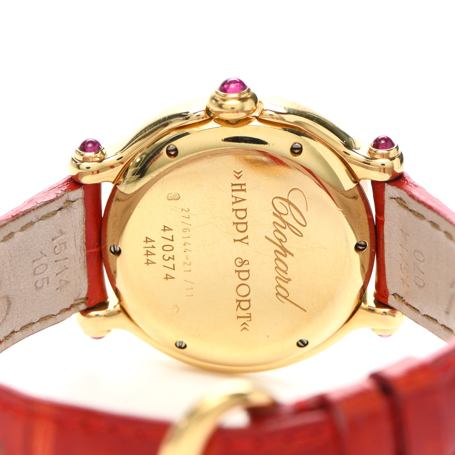 Chopard 18K Yellow Gold Alligator Diamond Bezel 32mm Happy Sport Quartz Watch 4 of 5