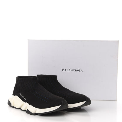 Balenciaga Ribbed Effect Knit Hi Speed Sneakers 40 Black Bleu 11 of 11