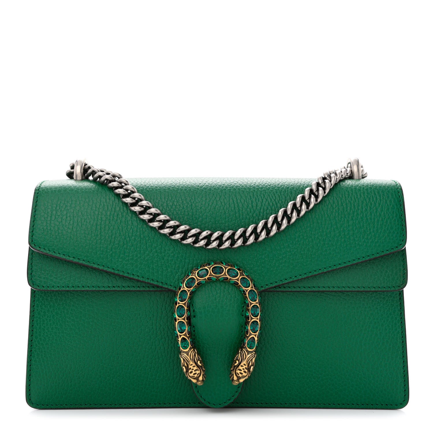 Gucci Pebbled Calfskin Small Dionysus Shoulder Bag Emerald 1 of 13
