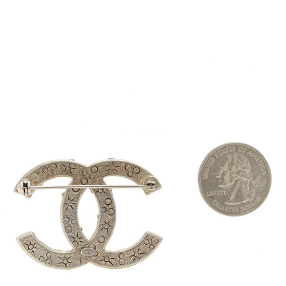 Chanel Swarovski Crystal Large CC Brooch Silver 2 of 3