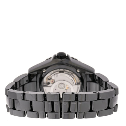 Chanel Stainless Steel Ceramic Diamond 38mm J12 Interstellar Automatic Watch Black 3 of 4