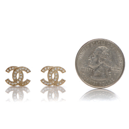 Chanel Crystal CC Earrings Gold 2 of 5