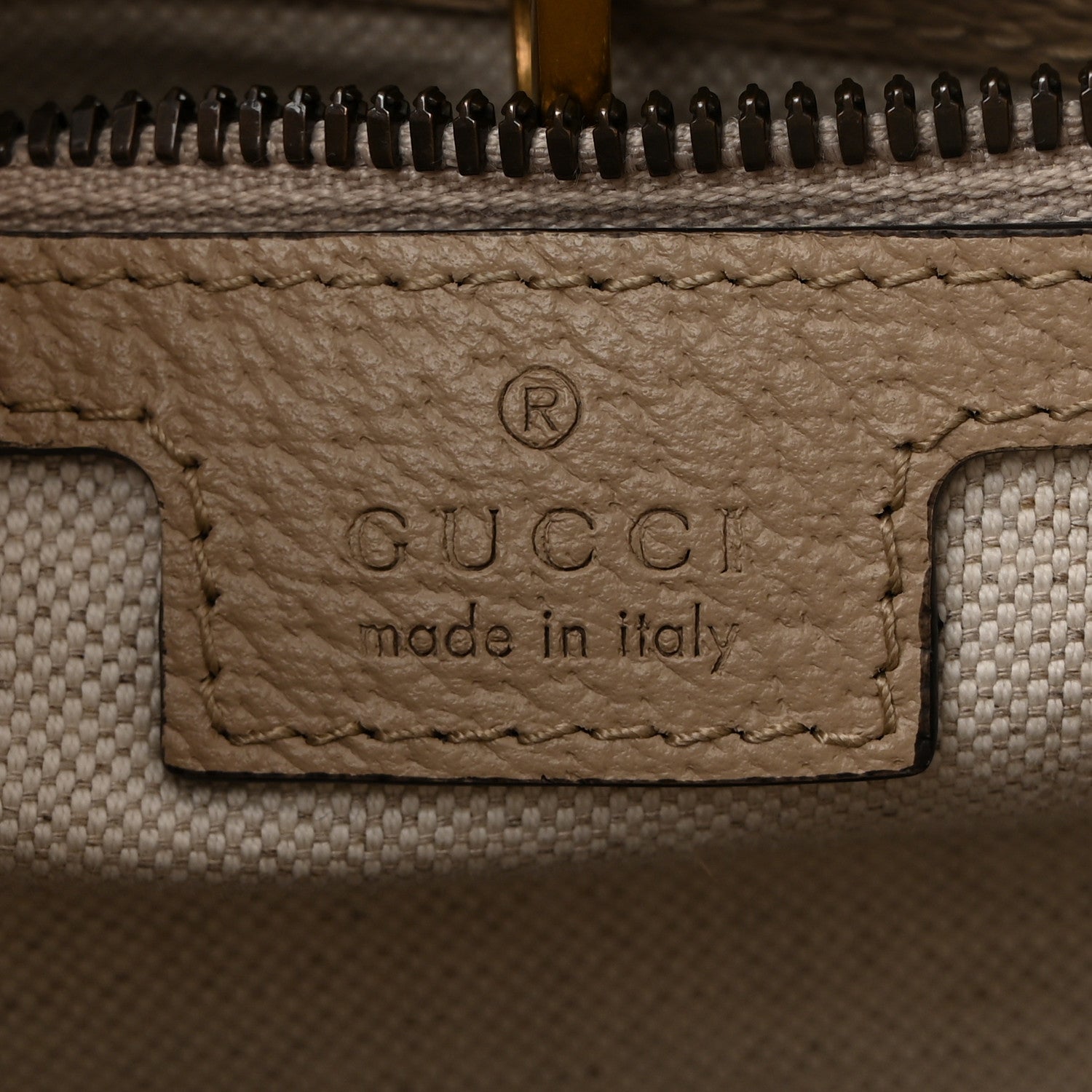 Gucci GG Supreme Monogram Textured Dollar Calfskin Small Retro Interlocking G Tote Bag Beige Mystic White Oatmeal 6 of 11