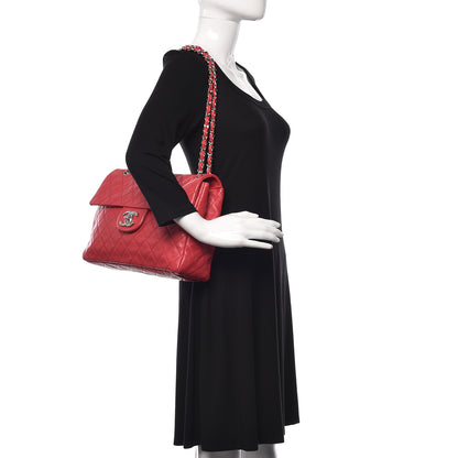 Chanel Washed Caviar Quilted Maxi Single Flap Fuchsia 2 of 10