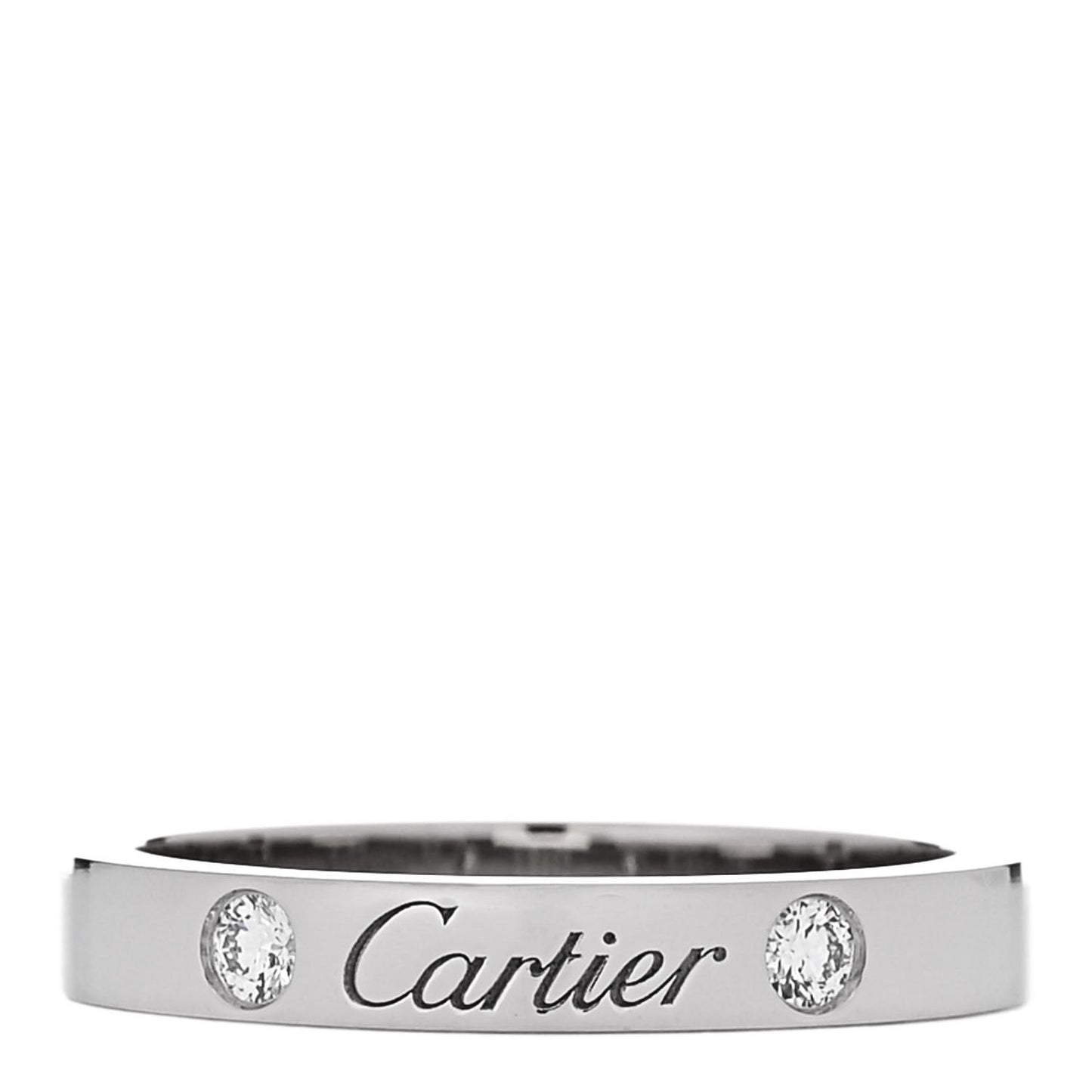 Platinum 2 Diamond 3mm C De Cartier Wedding Band Ring 52 6