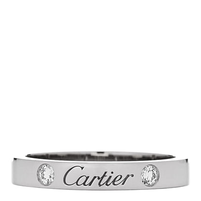 Cartier Platinum 2 Diamond 3mm C De Cartier Wedding Band Ring 52 6 1 of 7