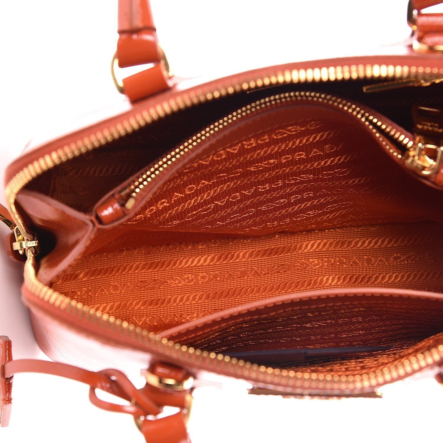 Prada Saffiano Vernice Small Promenade Tote Arancio 5 of 10