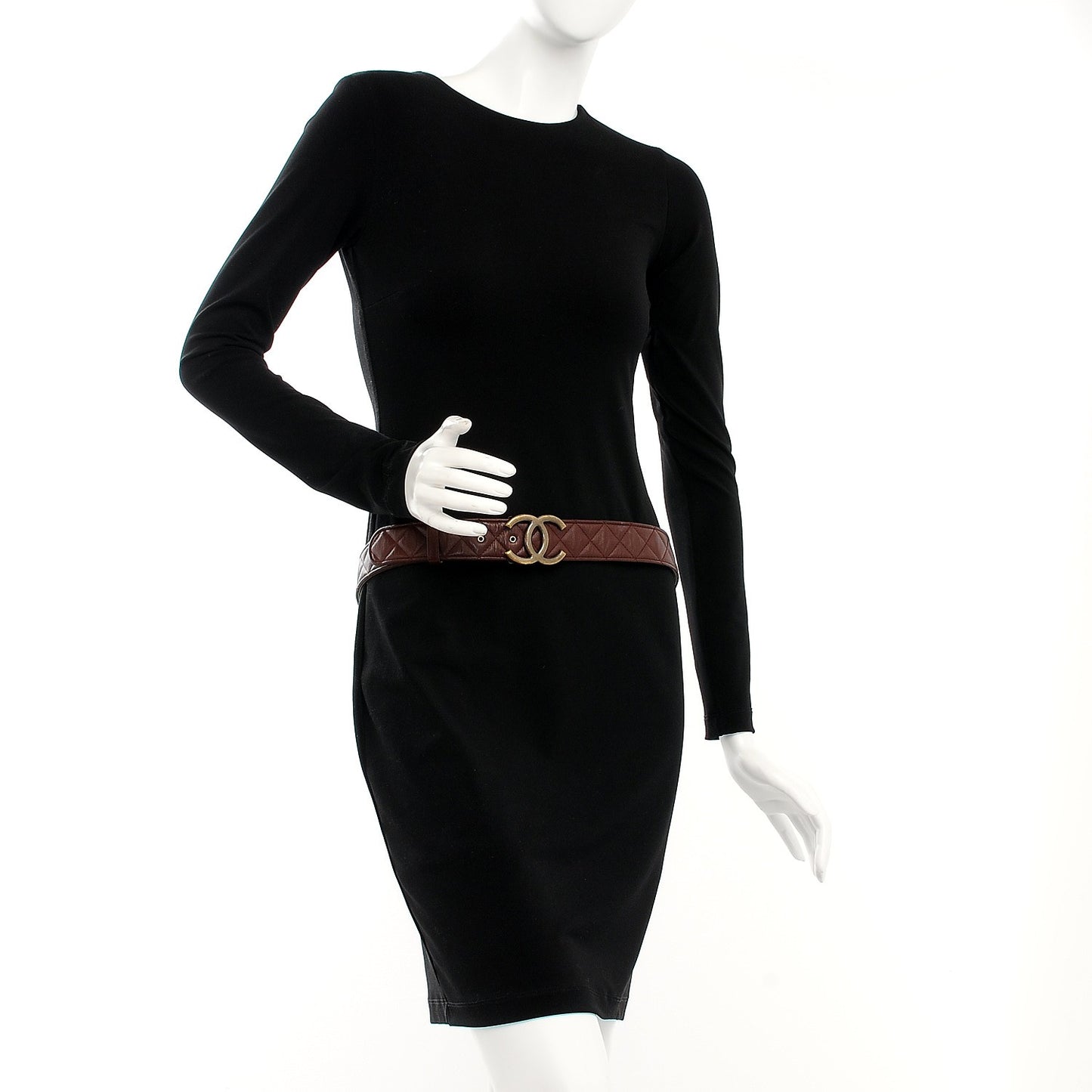 Lambskin Quilted CC Belt 90 36 Bordeaux