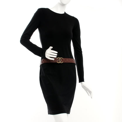 Chanel Lambskin Quilted CC Belt 90 36 Bordeaux 2 of 9