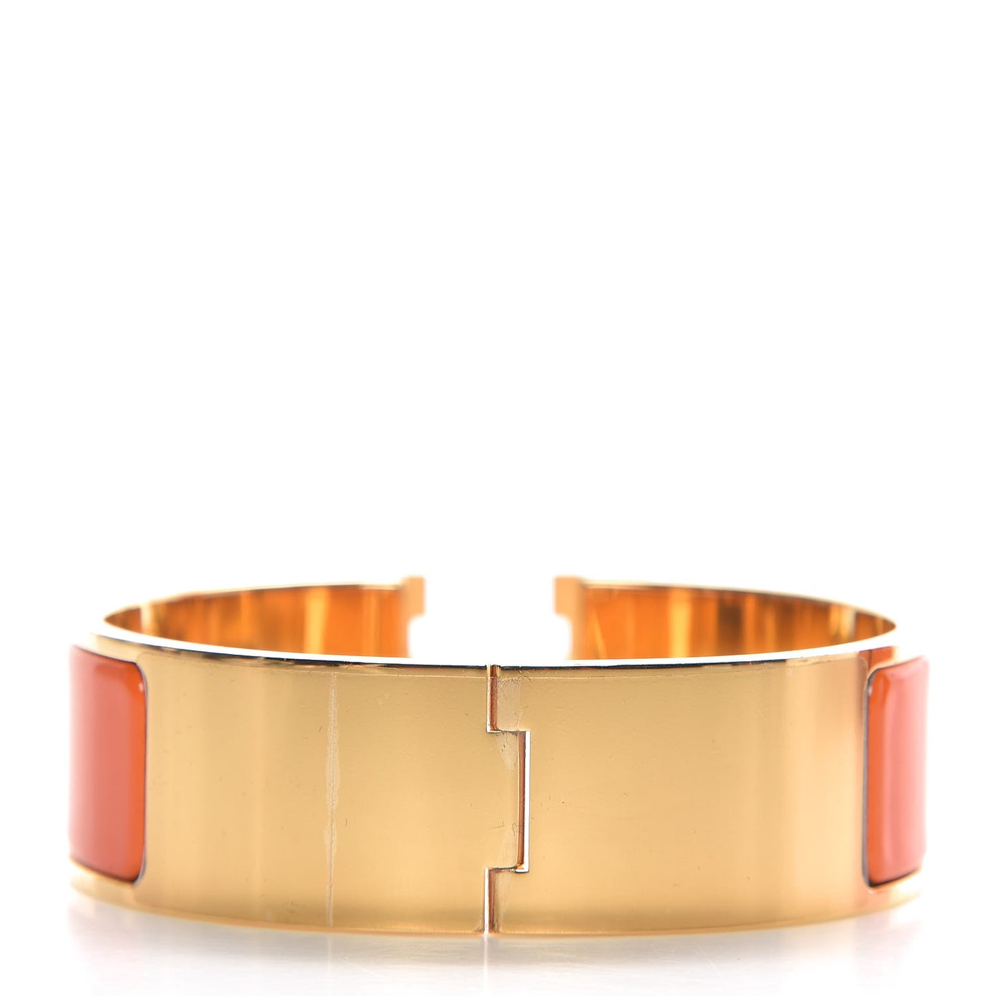 Enamel Wide Clic Clac H Bracelet GM Orange