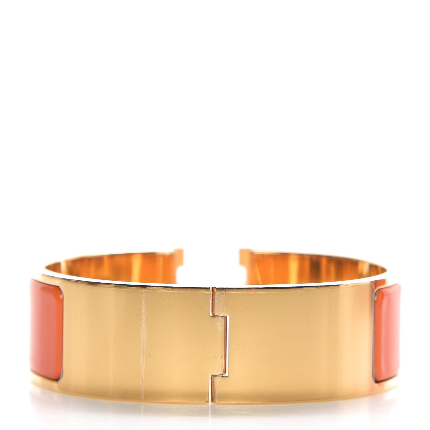Hermes Enamel Wide Clic Clac H Bracelet GM Orange 3 of 6