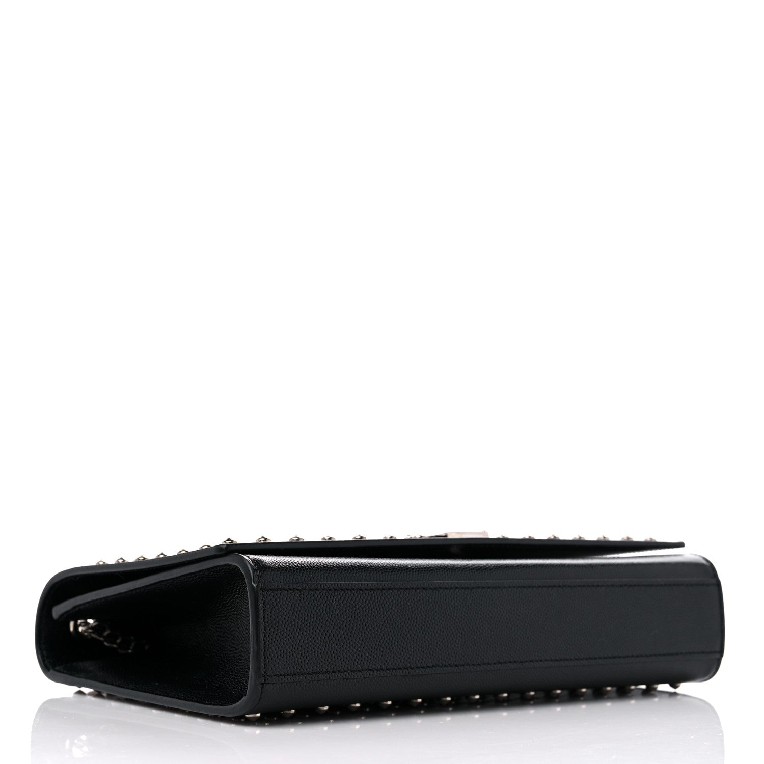 Saint Laurent Grain De Poudre Studded Medium Monogram Kate Satchel Black 4 of 10
