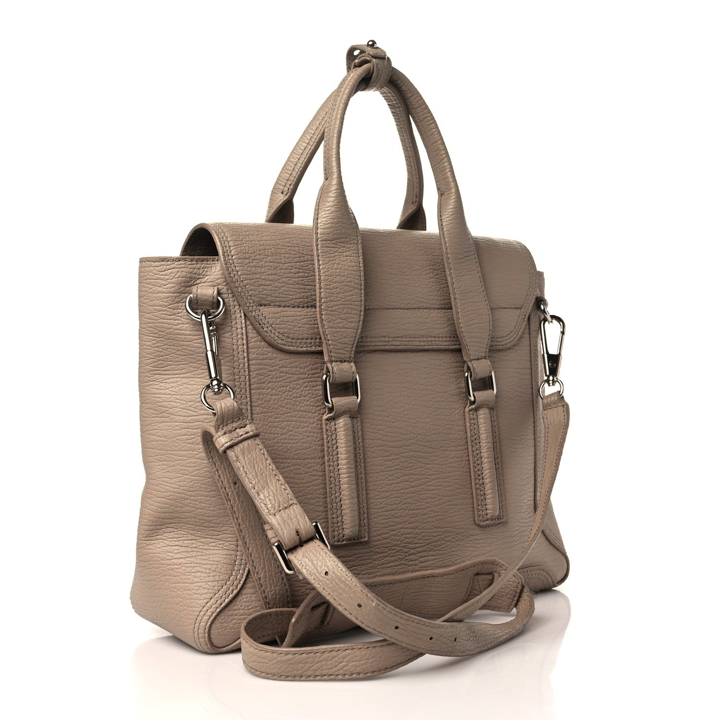 Textured Calfskin Medium Pashli Satchel Khaki