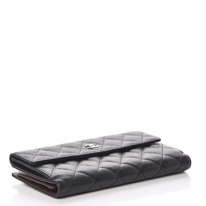 Chanel Caviar Quilted CC Long Double Wallet Black 4 of 12