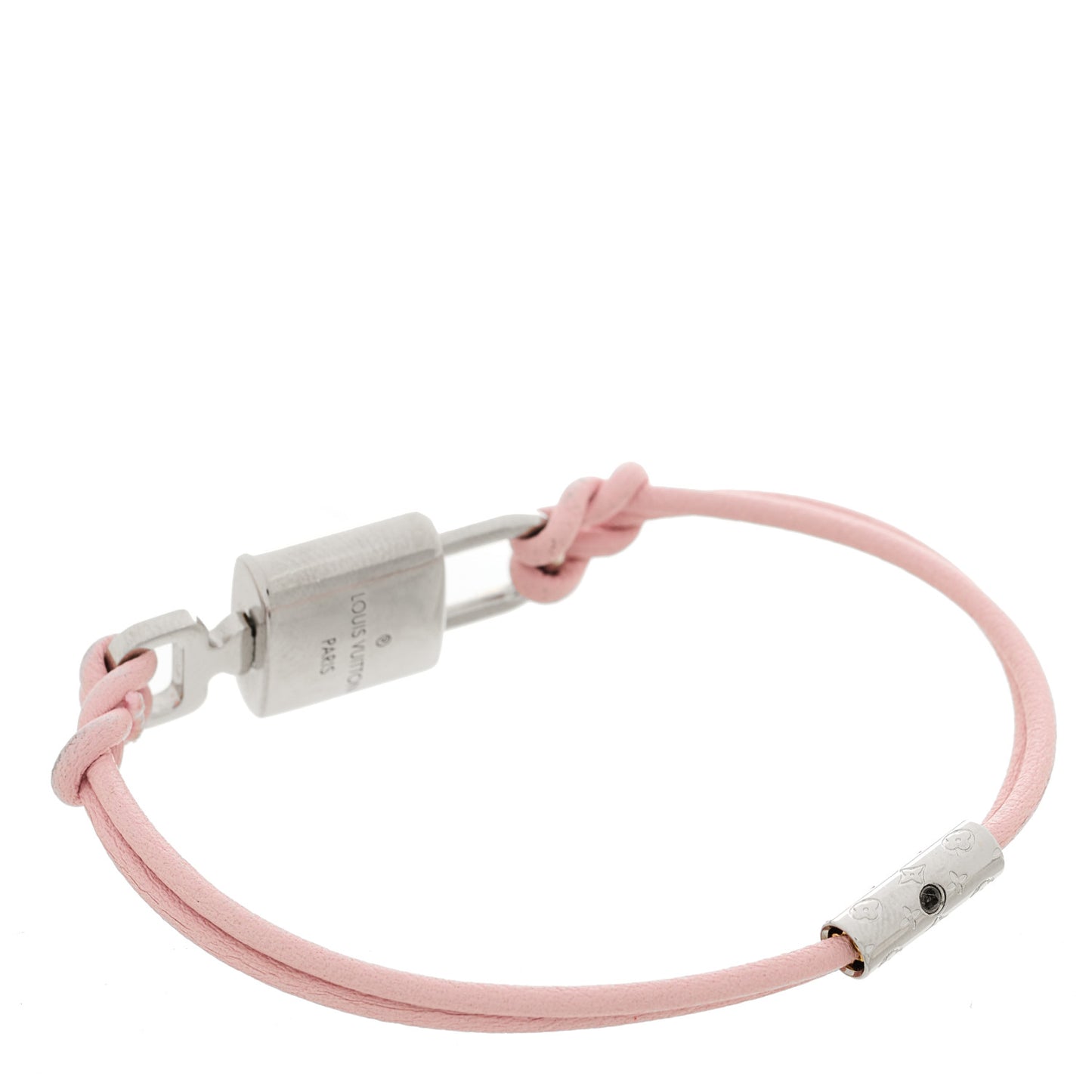 Calfskin LV Padlock Bracelet Pink