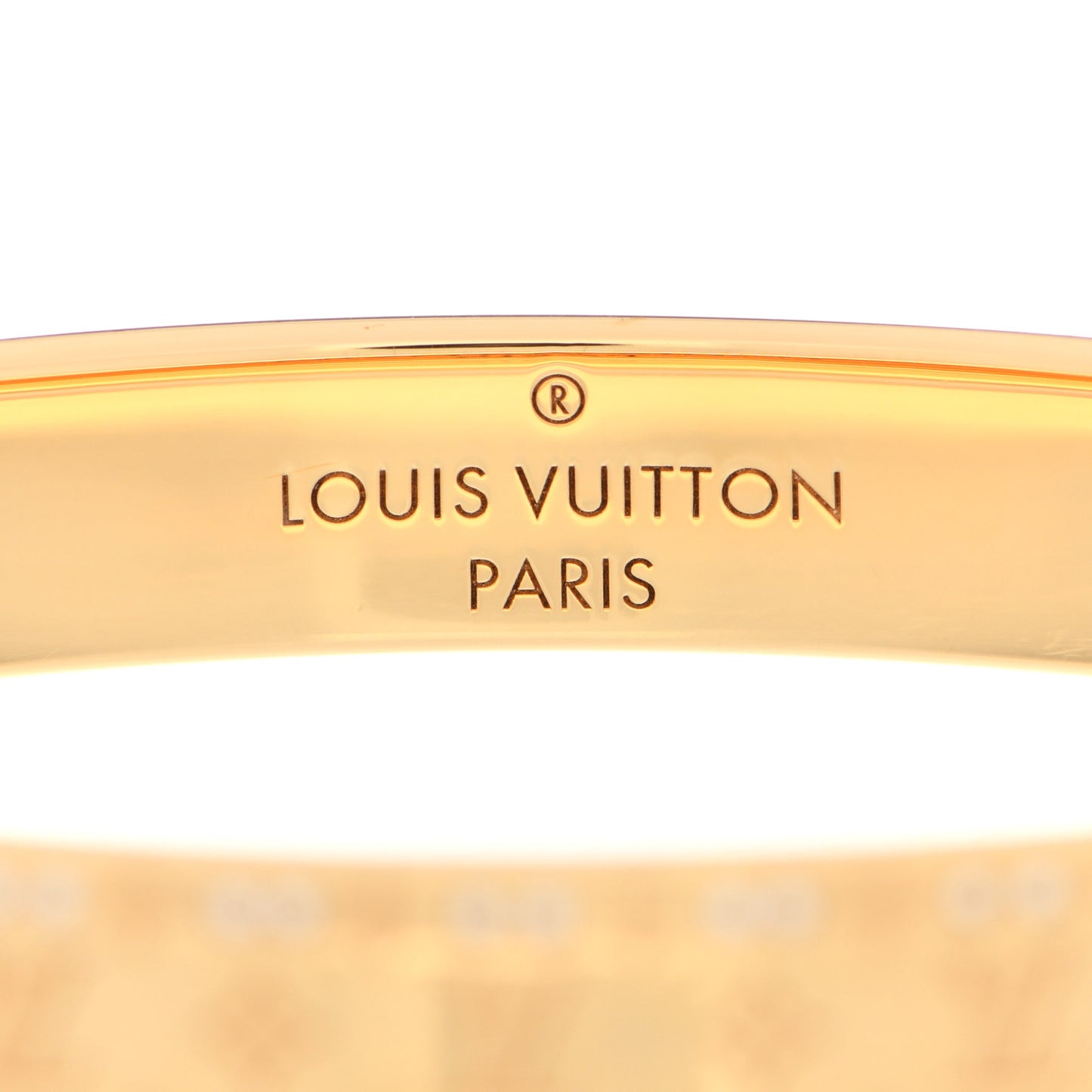 Brass Crystal Monogram Nanogram Strass Cuff S Gold