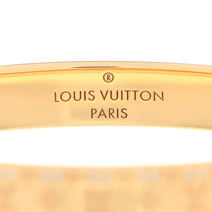 Louis Vuitton Brass Crystal Monogram Nanogram Strass Cuff S Gold 4 of 6