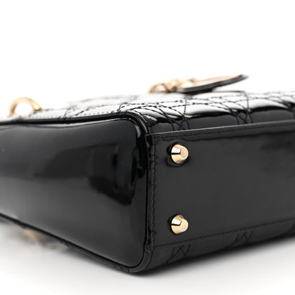 Christian Dior Patent Cannage Mini Lady Dior Black 9 of 11