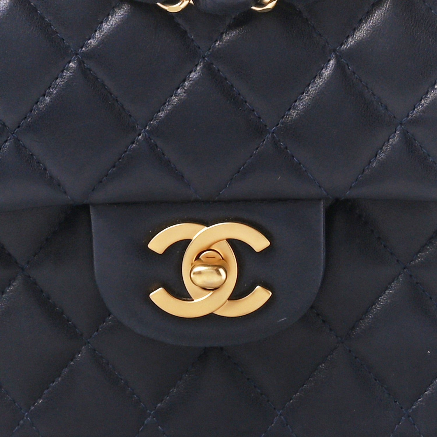 Chanel Lambskin Quilted Medium Double Flap Navy 9 of 12