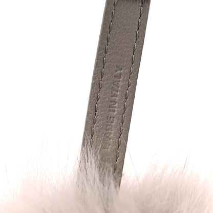Fendi Fox Fur Shiny Nappa Bi-Color Q ABCharm Bag Charm Grey Purple 3 of 3