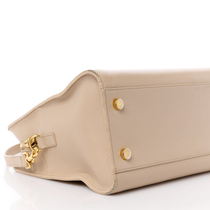 Saint Laurent Smooth Calfskin Small Monogram Cabas Beige 10 of 12