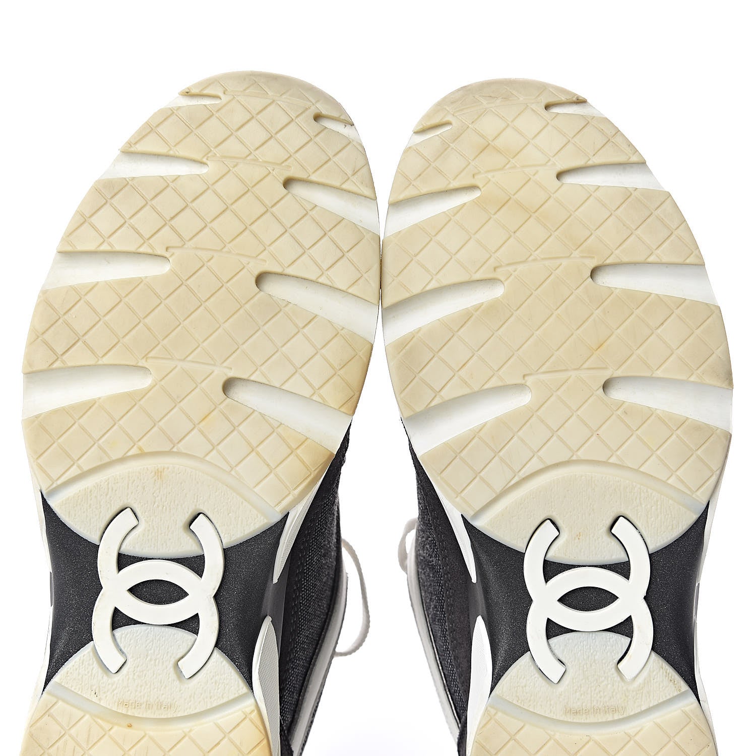 Chanel Suede Calfskin CC Sneakers 38.5 Grey 11 of 15
