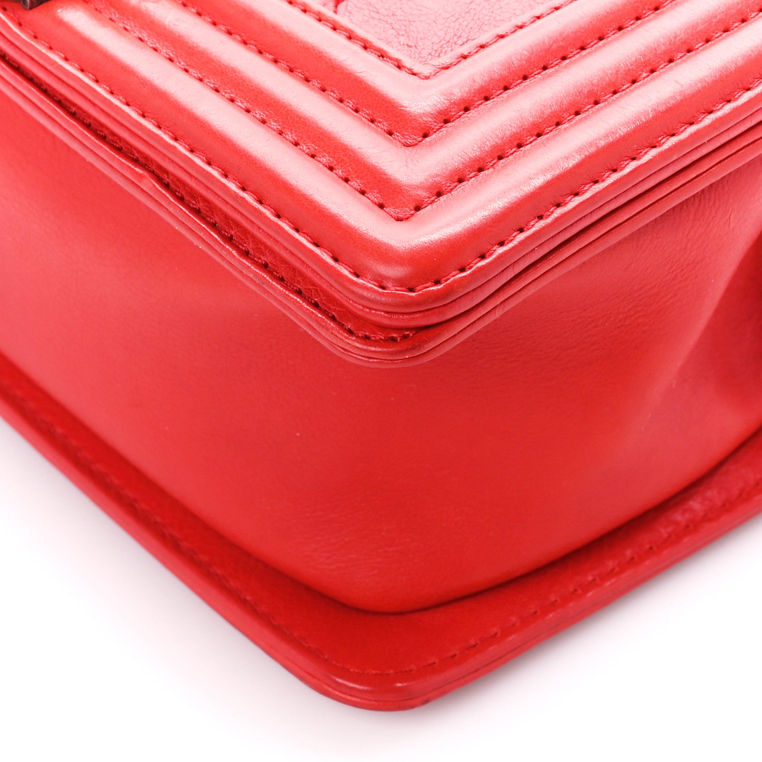 Chanel Calfskin Double Stitch Small Boy Flap Red 10 of 10