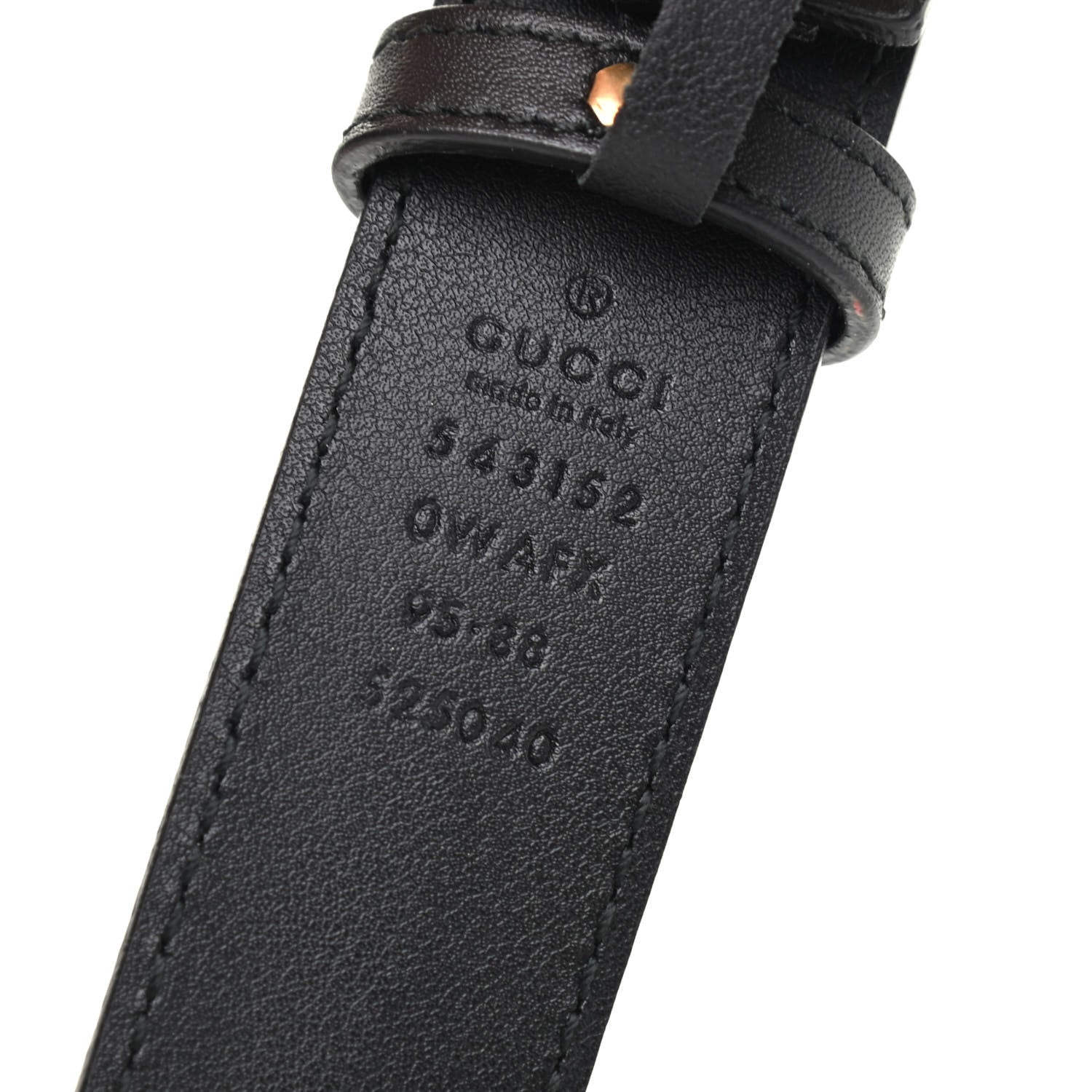Gucci Calfskin Crystal Metal Tiger Head Buckle 30mm Belt 95 38 Black Multicolor 3 of 5