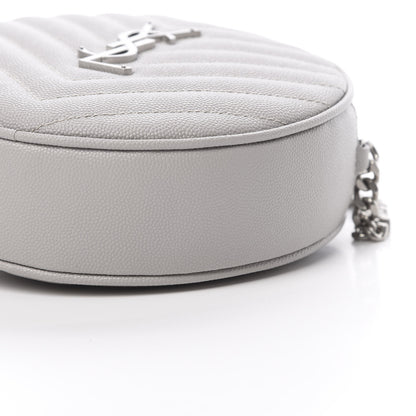 Saint Laurent Grain De Poudre Matelasse Chevron Quilted Round Vinyle Camera Bag Souris 10 of 10
