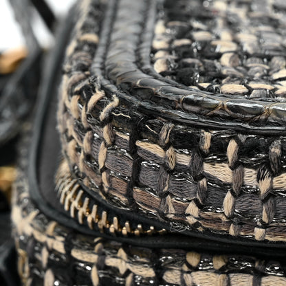 Chanel Tweed Snakeskin Quilted Medium CC Filigree Vanity Case Dark Navy 14 of 14