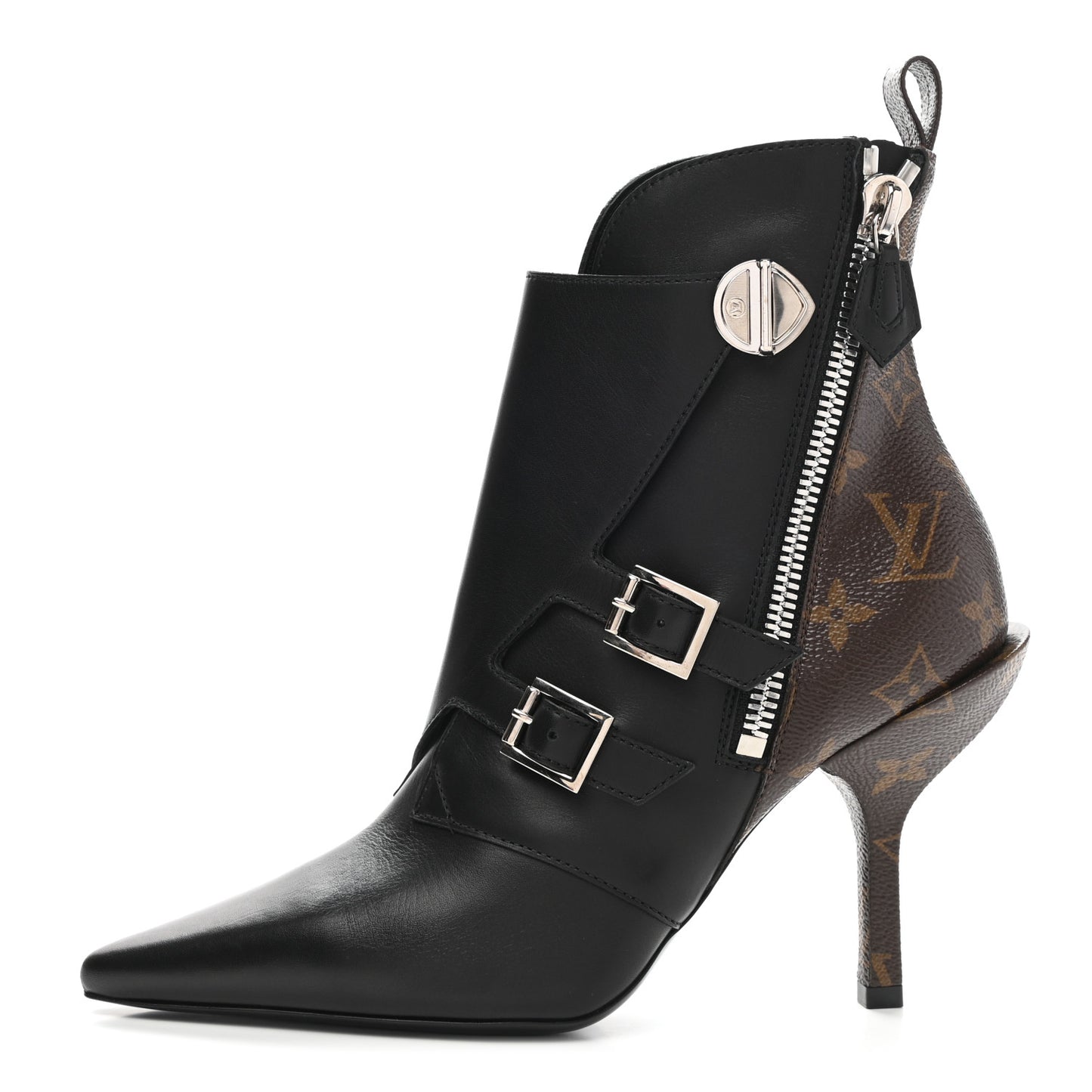 Calfskin Monogram Janet Ankle Boots 37 Black