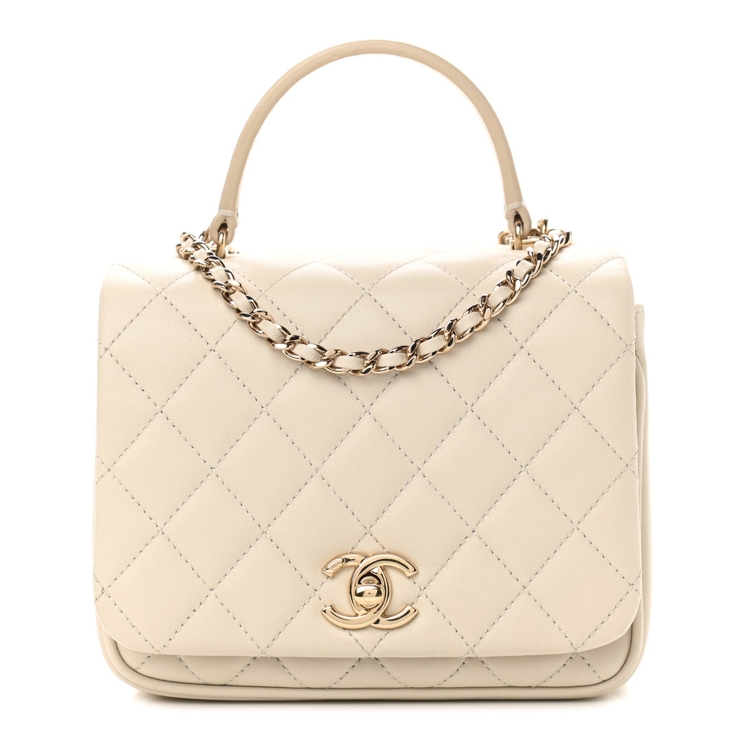 Lambskin Quilted Mini Citizen Chic Flap Ivory