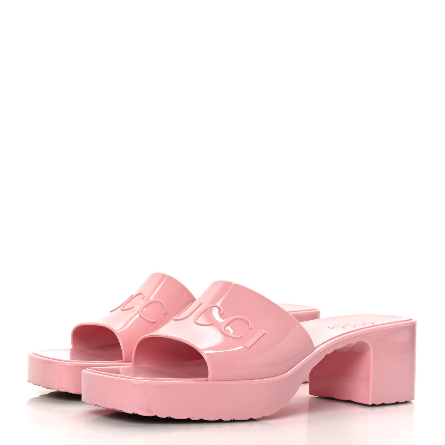 Rubber Gucci Logo Womens Platform 20/60mm Slide Sandals 37 Wild Rose