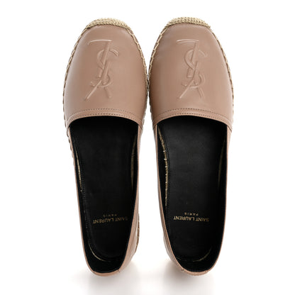Saint Laurent Lambskin Monogram Espadrilles 35.5 Nude 2 of 10