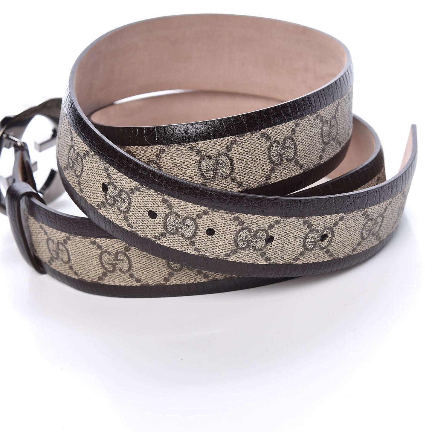 GG Supreme Monogram Niagara Lux Calfskin Interlocking G 40mm Belt 105 42 Beige Ebony Cocoa