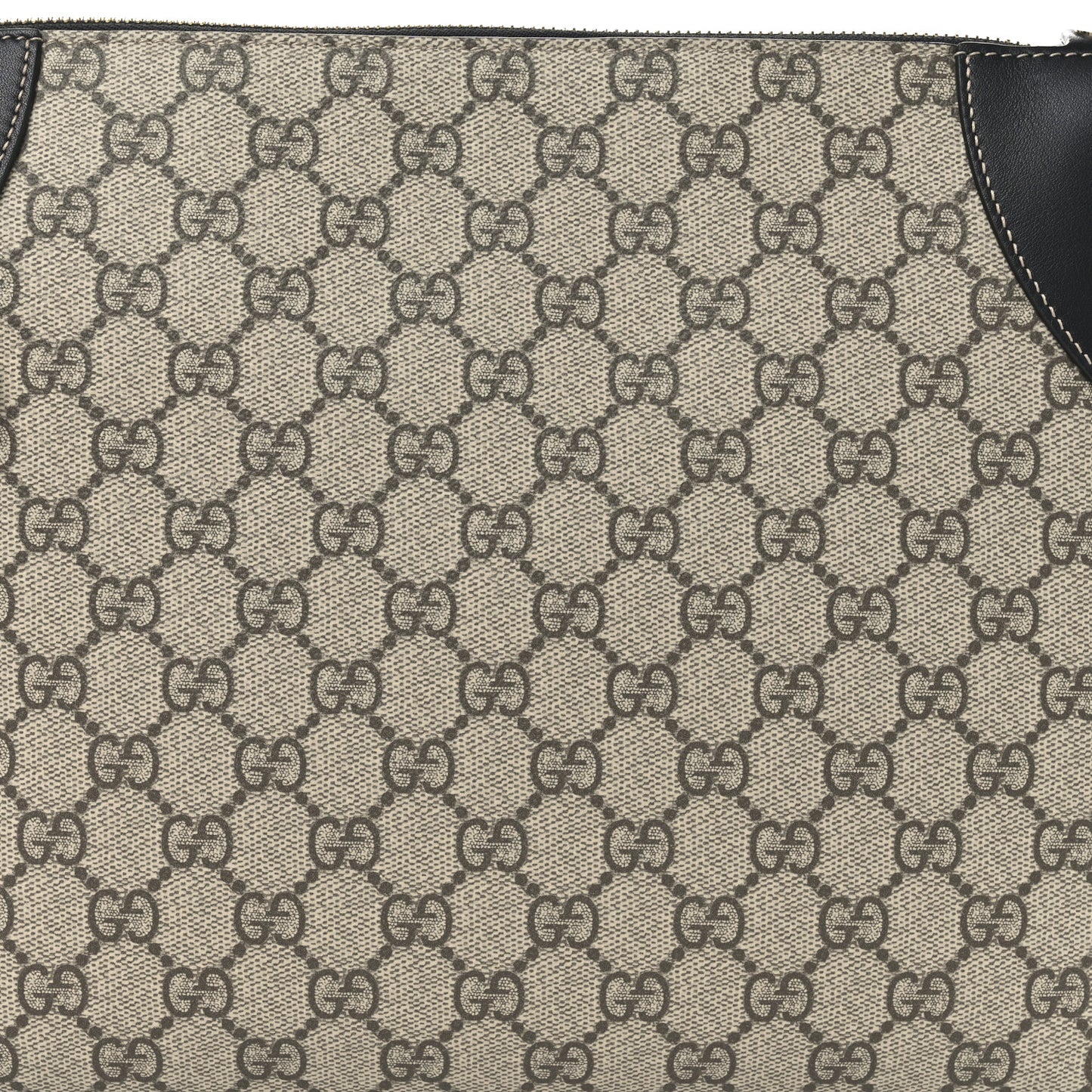 GG Supreme Monogram Emblem Medium Shoulder Bag Beige Ebony Black