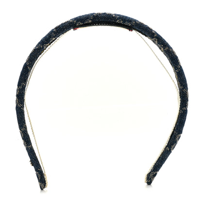 Gucci Denim Monogram Headband 1 of 5