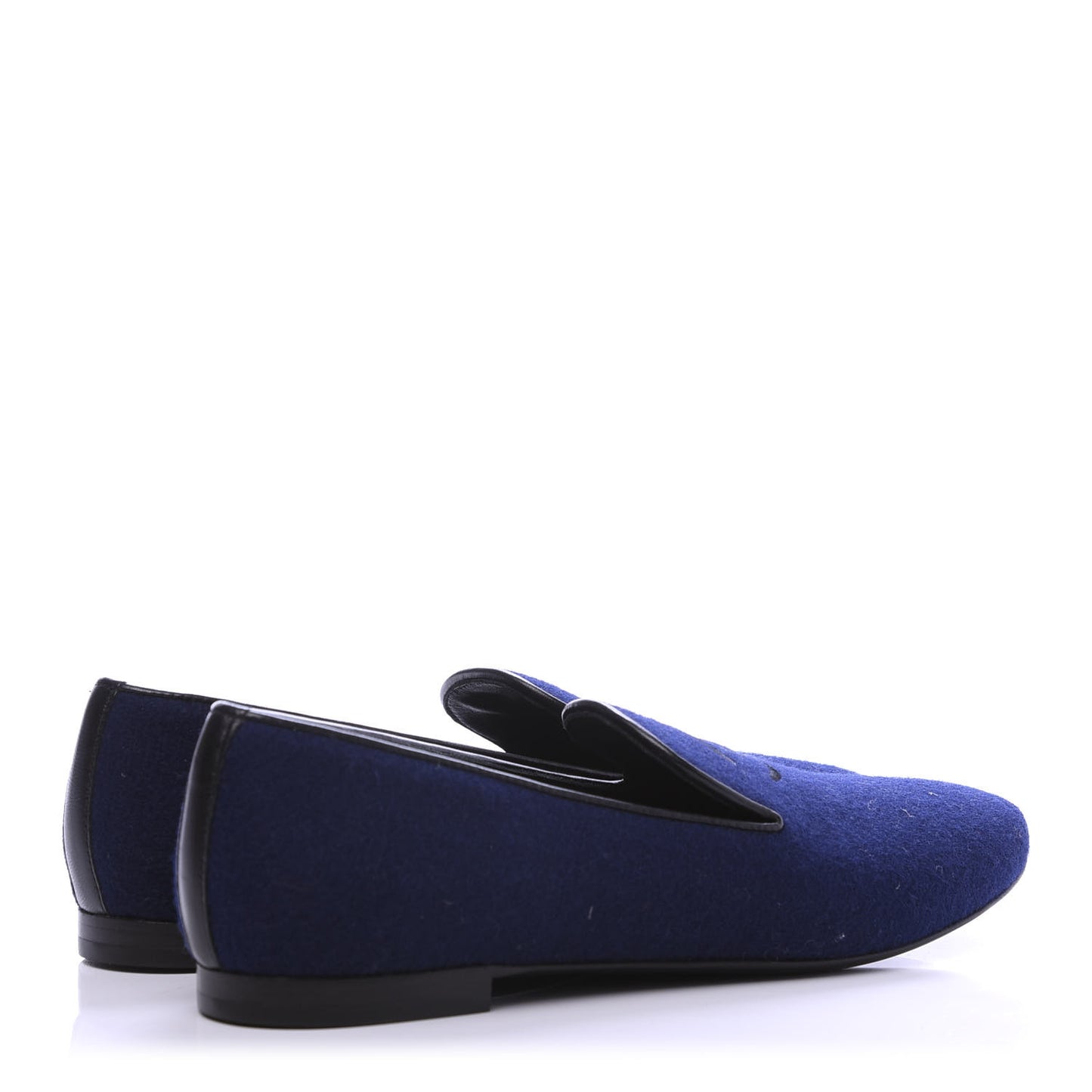 Fabric Lambskin Womens CC Mocassin Loafers 36 Navy Black
