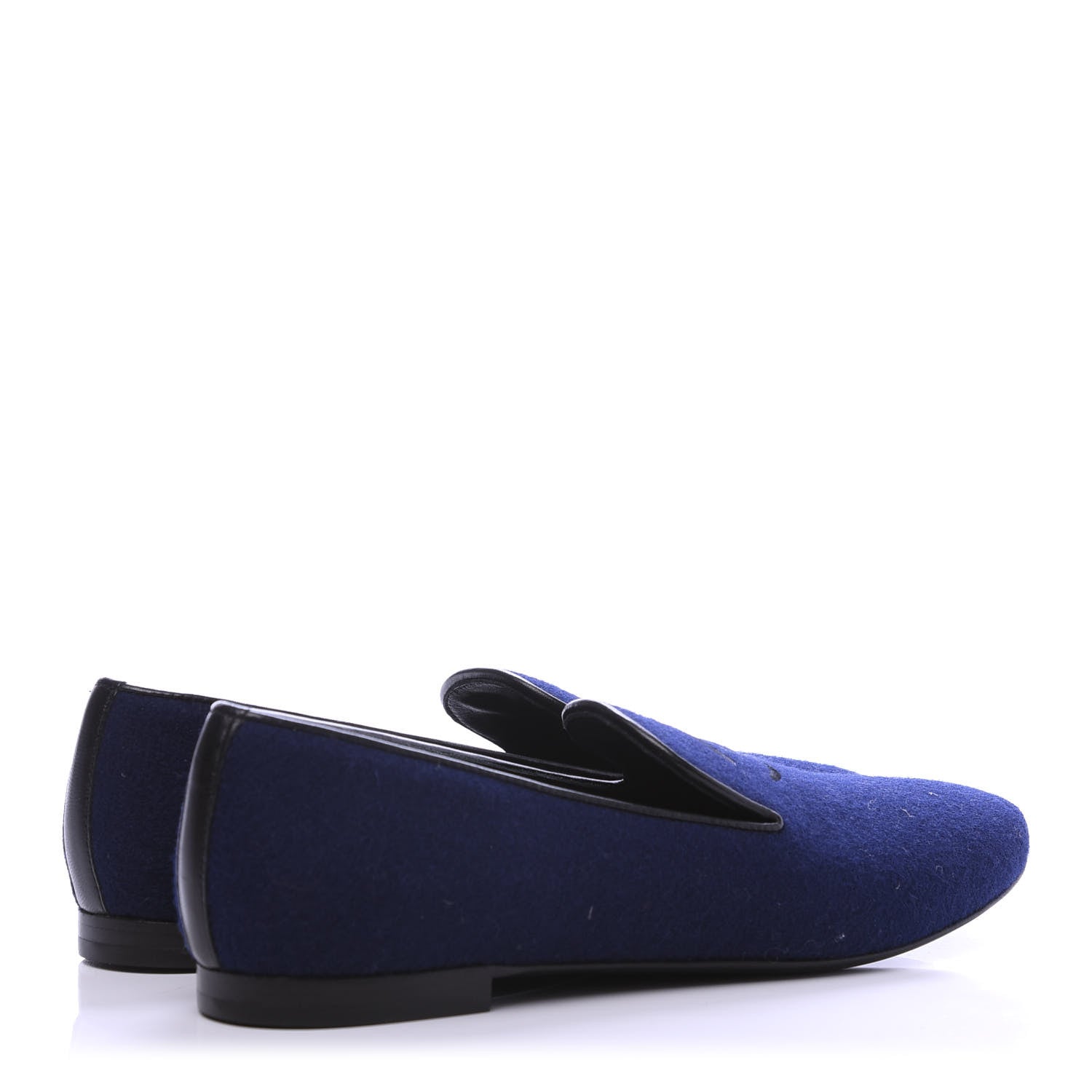 Chanel Fabric Lambskin Womens CC Mocassin Loafers 36 Navy Black 4 of 9