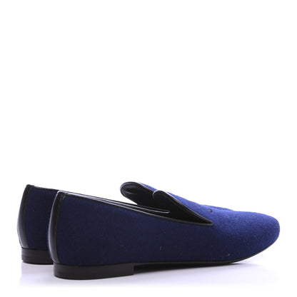 Chanel Fabric Lambskin Womens CC Mocassin Loafers 36 Navy Black 4 of 9
