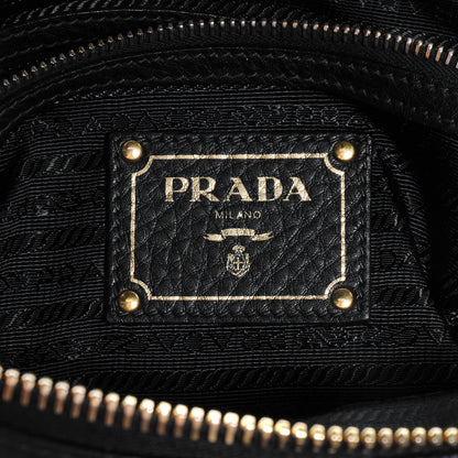 Prada Vitello Daino Boston Bag Black 8 of 11
