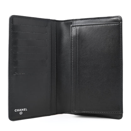 Chanel Aged Calfskin Quilted Gabrielle Yen Wallet Beige Black 4 of 4