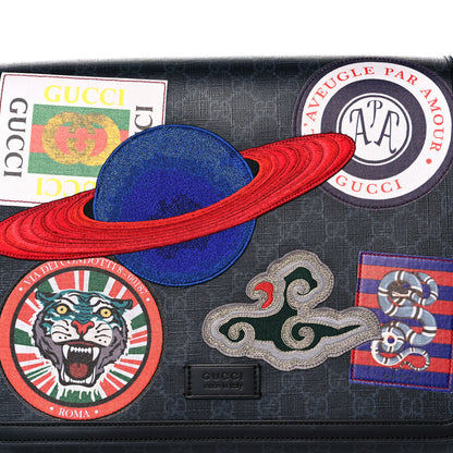 Gucci GG Supreme Monogram Night Courrier Flap Messenger Black Multicolor 10 of 10