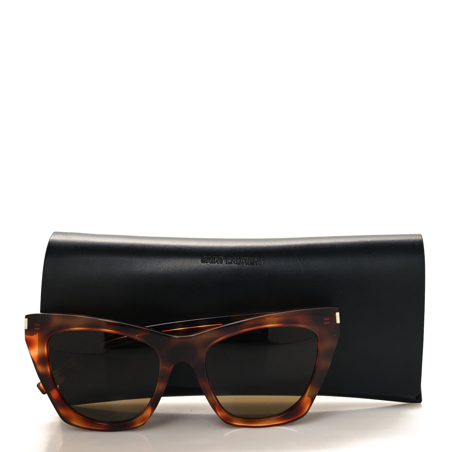 Saint Laurent New Wave SL214 Kate Cat Eye Sunglasses Havana Brown 7 of 7