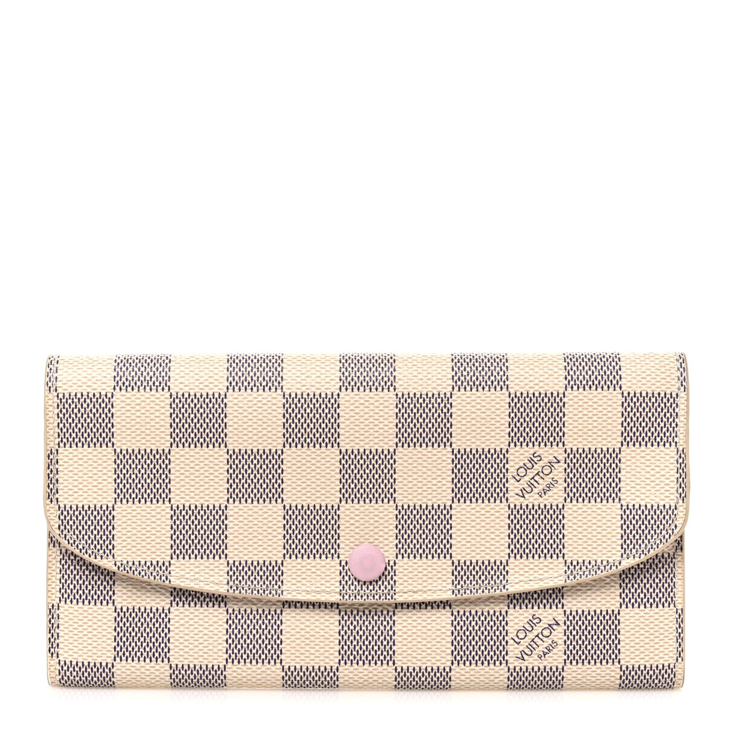 Louis Vuitton Damier Azur Emilie Wallet Rose Ballerine 1 of 7