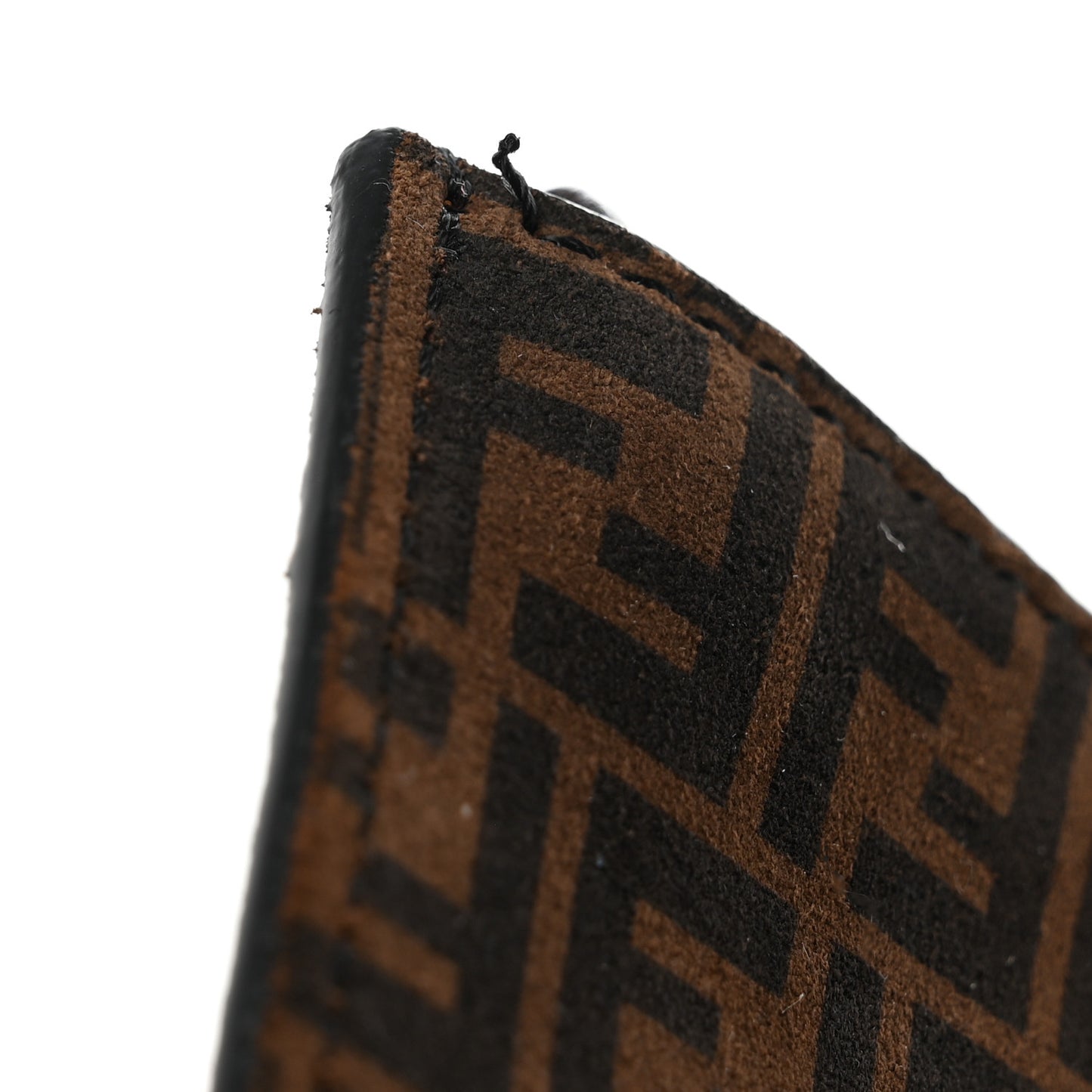 Suede Vitello King Micro FF Medium Flat Pouch Sigaro Marrone Ebano